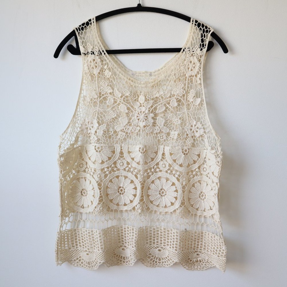 Crochet Cream Tank Top